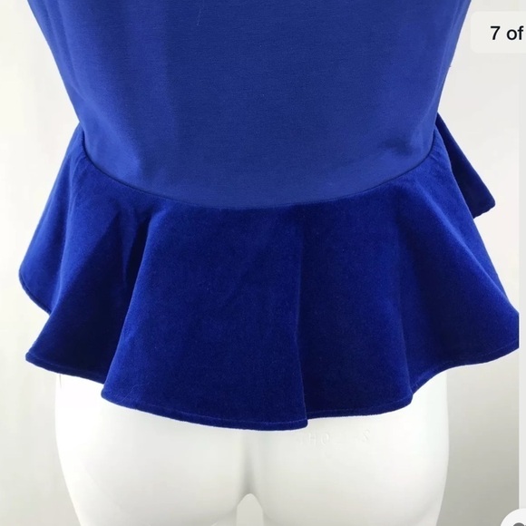 New JCREW Velvet peplum top Harbor View blouse M - Picture 7 of 11